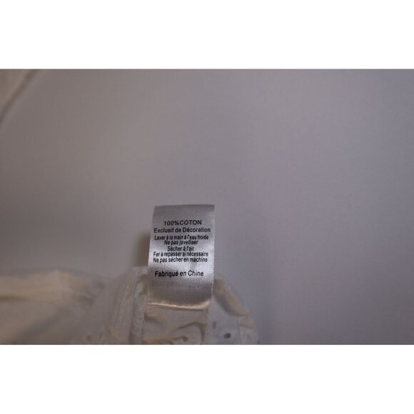 All in Favor White Boho Style 3/4 Sleeve Eyelet Blouse 100% Cotton Size Small - Picture 5 of 11